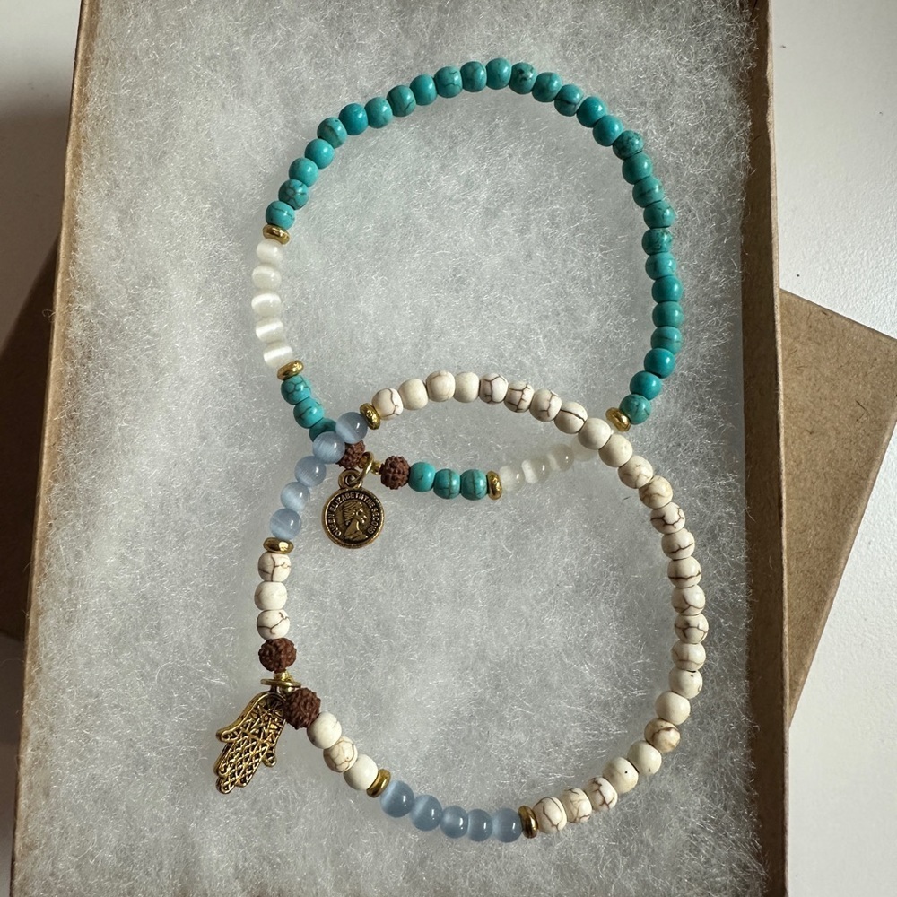 Set of 2 beaded yoga bracelets from Bali
